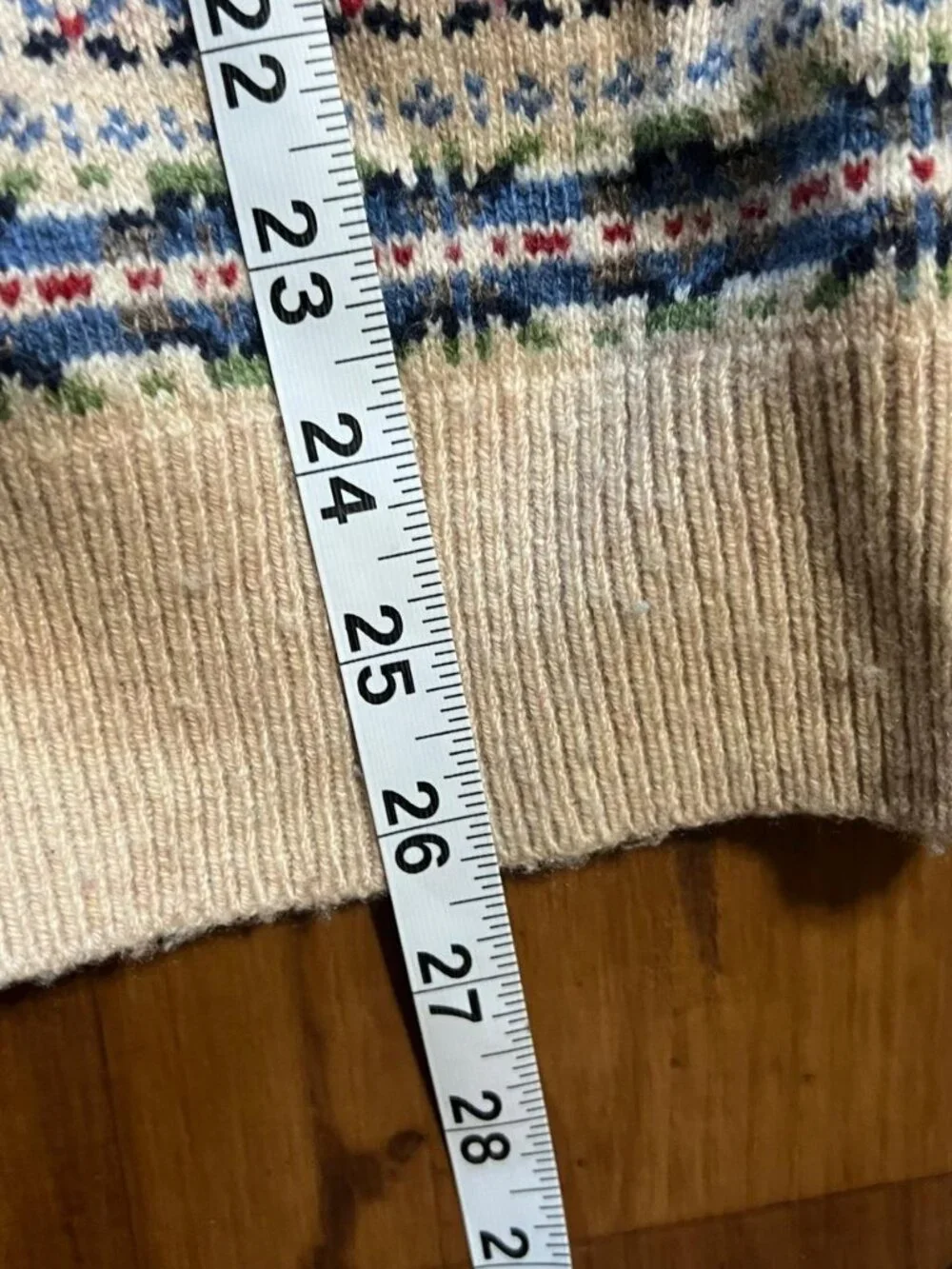 J.Crew Fair Isle Sweater Mens Large Tan Lambswool Blend Crewneck Raglan Preppy